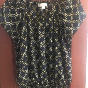 Michael Kors Logo Print Blouse Short Sleeve